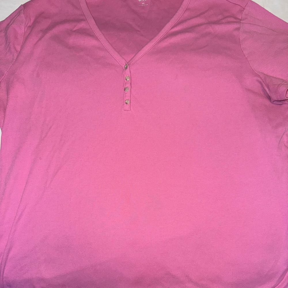 GAP Women's Pink V-Neck Short Sleeve Tee Excellent Condition xxl